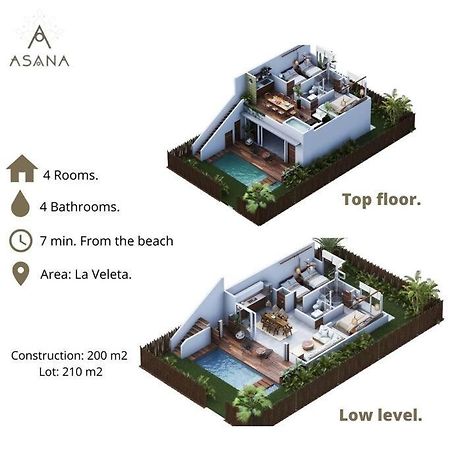 ¡New Villa 4Br With Priv Jacuzzi! Tulum Esterno foto